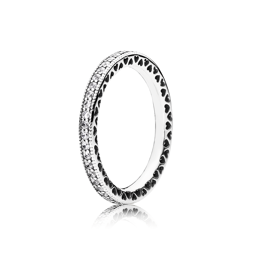 Hearts of Pandora Ring - Sterling Silver with Clear CZ - PANDORA - 190963CZ