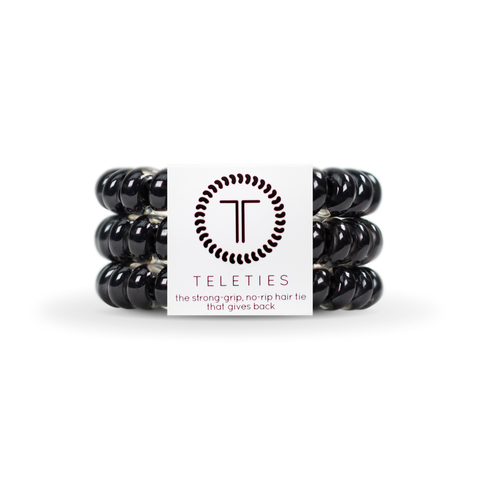 Jet Black Hair Ties (3 Sizes)