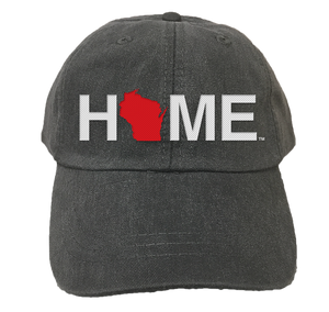 HOME twill hat- Black with Red State