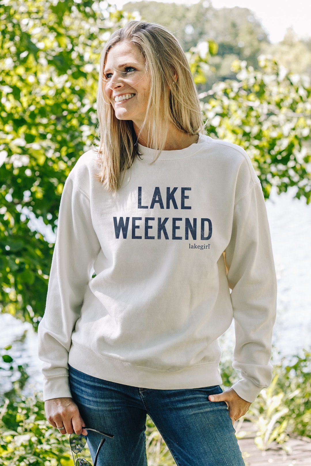 Lake girl striped sweatshirt best sale