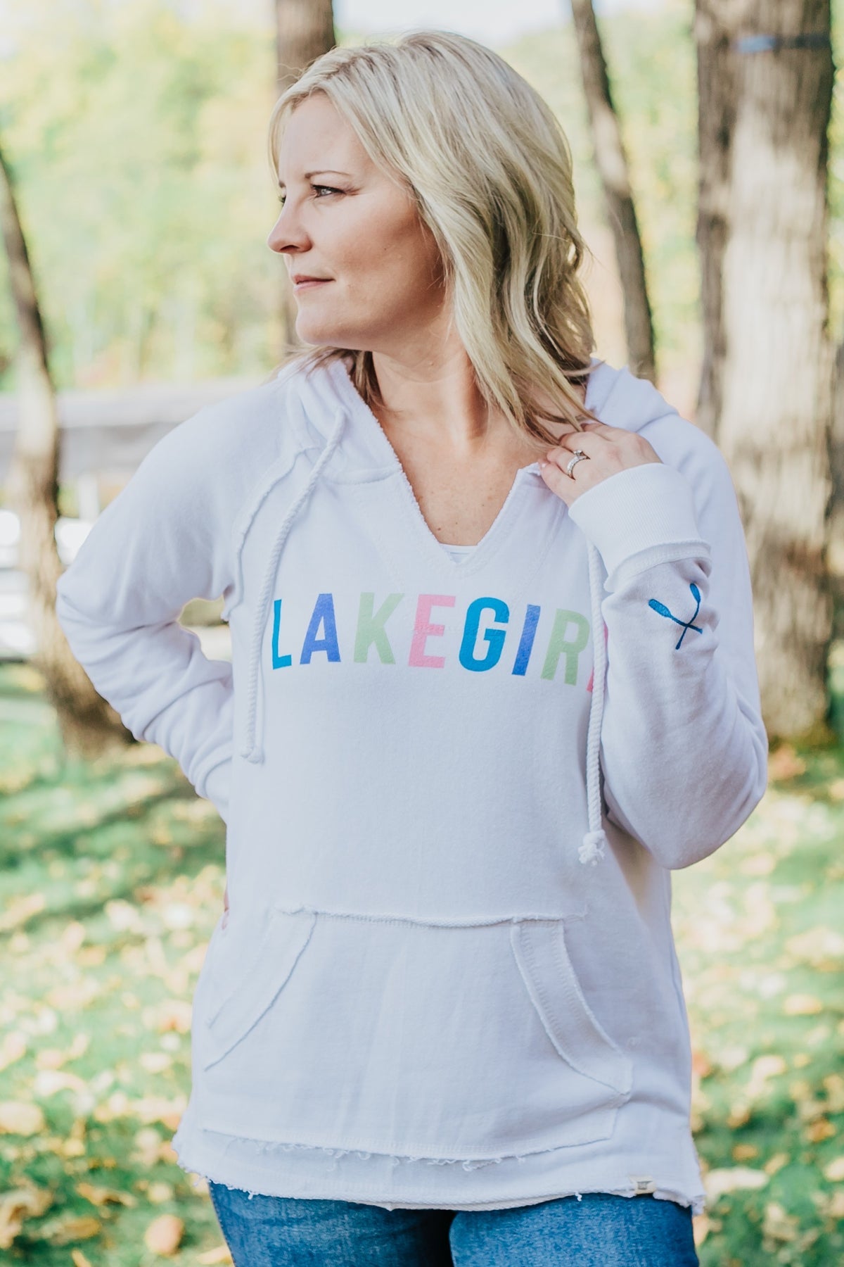 Lake girl striped sweatshirt best sale