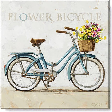 Flower Bicycle Giclee Canvas Wall Art- 5”x5”