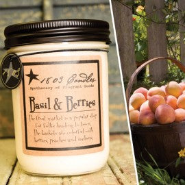 1803 Candles- 14oz Jar - Basil and Berries