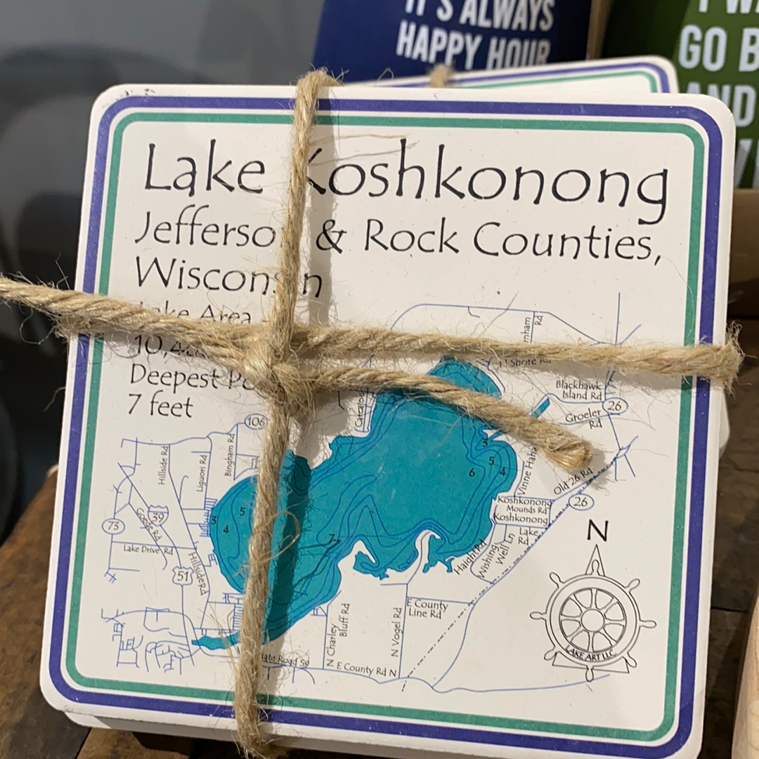 Lake Koshkonong Coasters (Set of 4)
