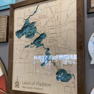 Custom Bathymetry - 16x20 3D With Plexy and Frame