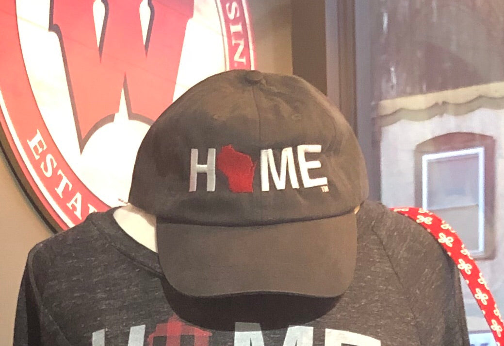 HOME twill hat- Black with Red State