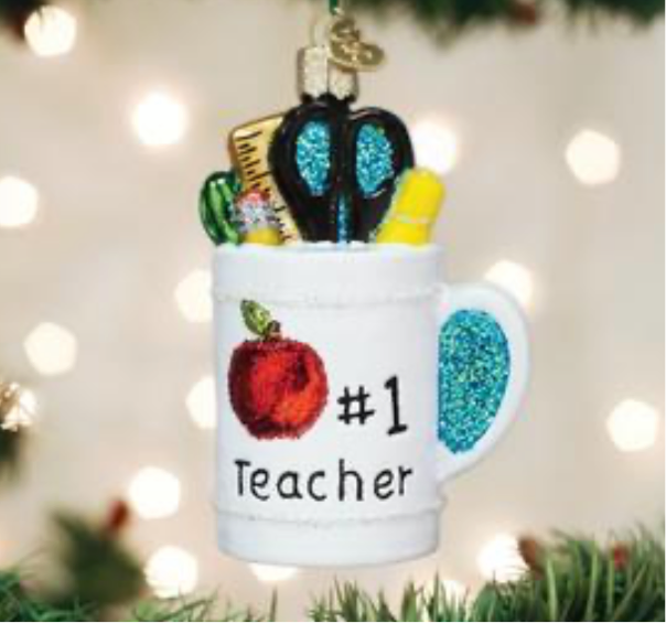 Best Teacher Mug Ornament - Old World Christmas
