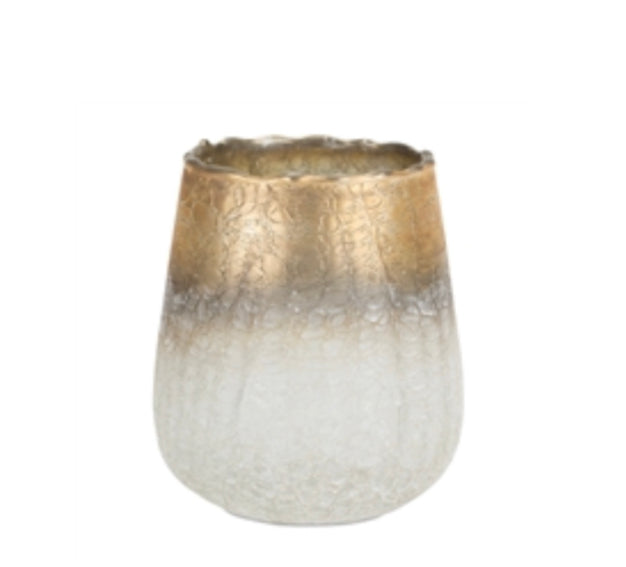 Gold Top Vase - 5"D X 6"H