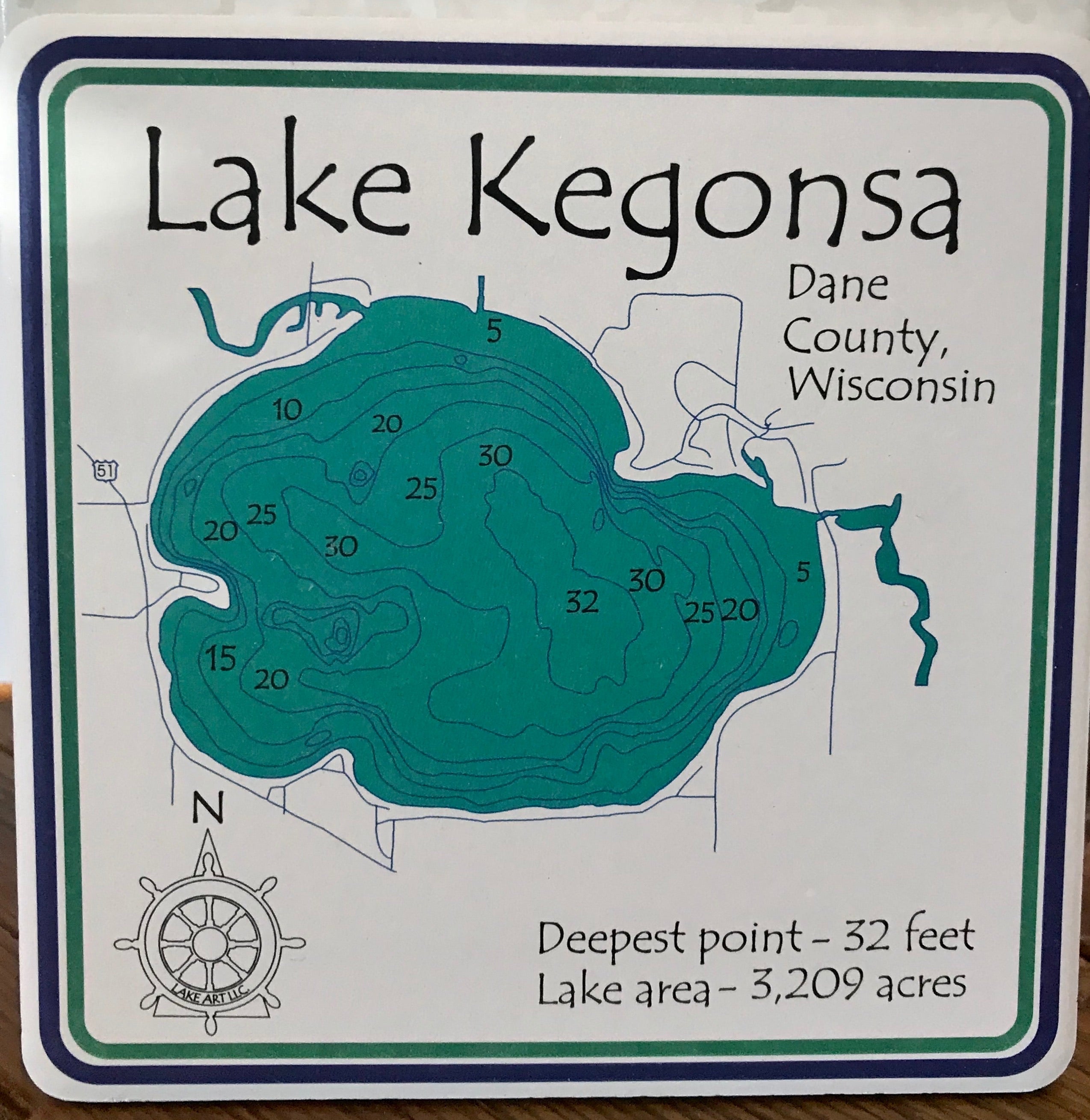 Lake Kegonsa Coasters (Set of 4)