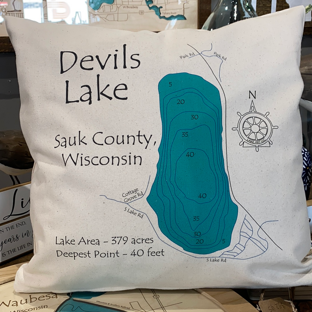 Devils Lake Decorative Pillow