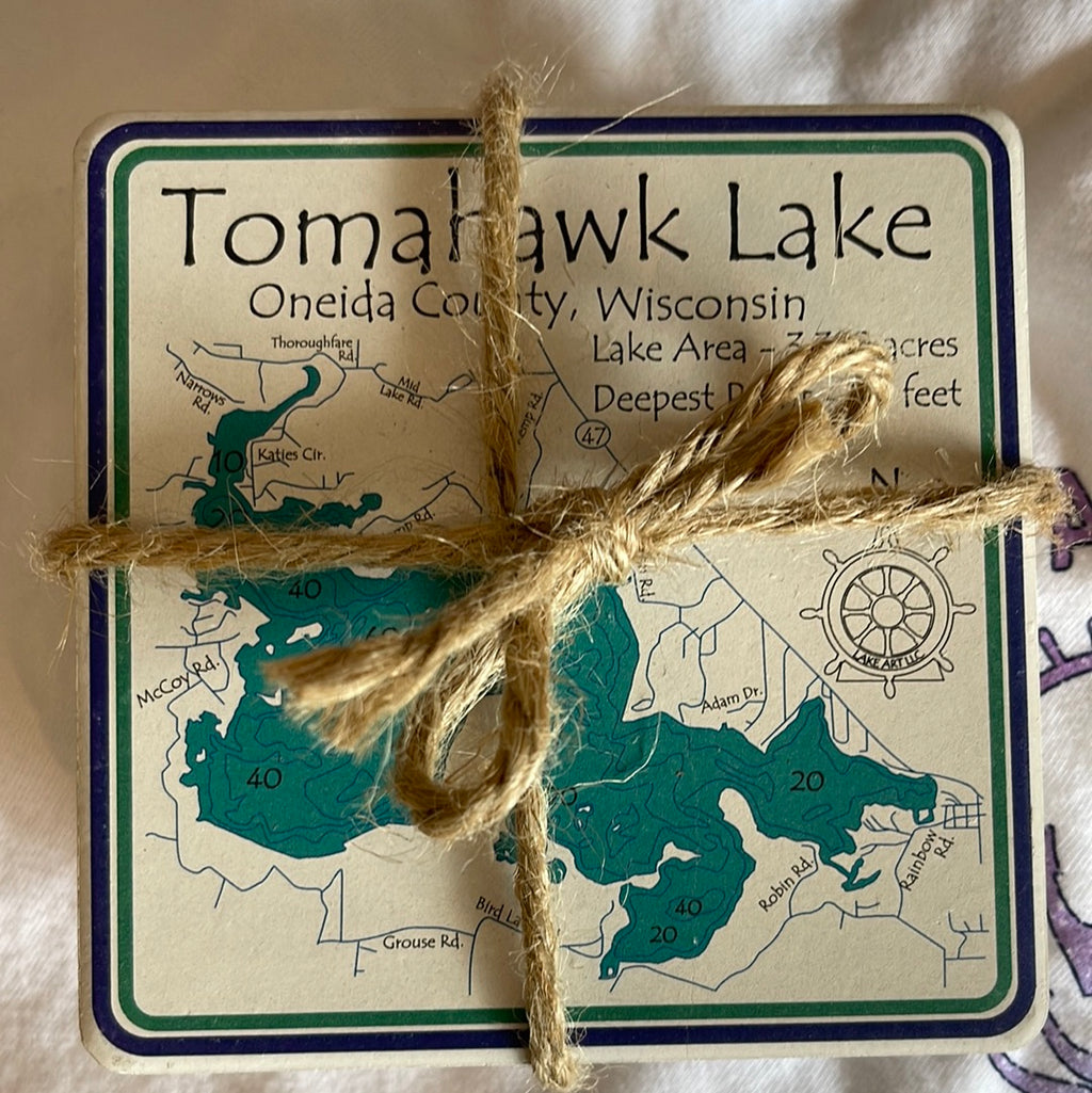 Lake Tomahawk Lake Coasters (Set of 4)