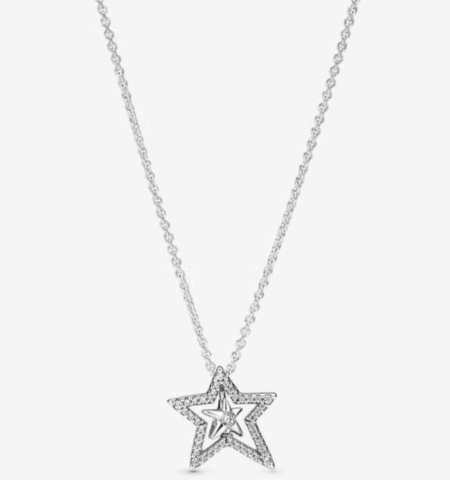 Pavé Asymmetric Star Necklace - Pandora - 390020C01-45