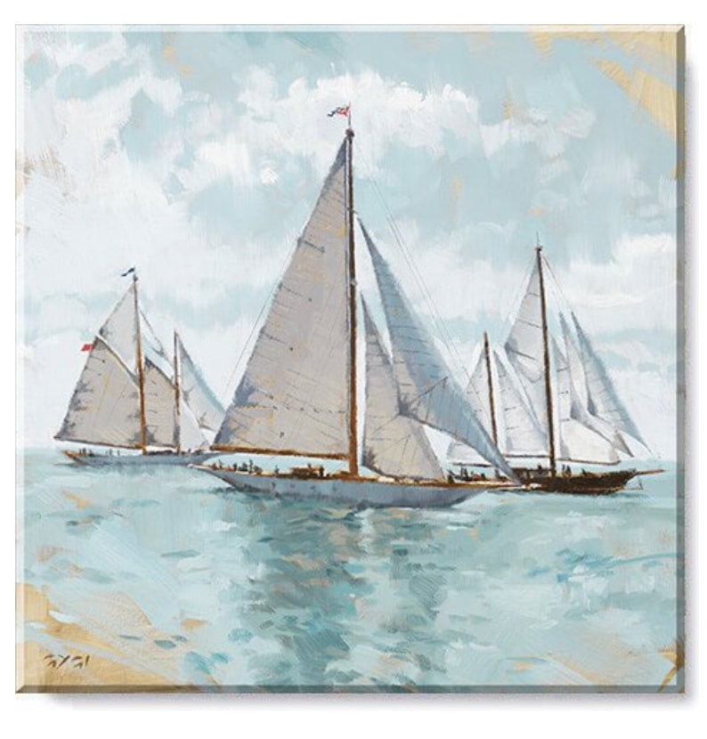 Sailboat Giclee Canvas Wall Art- 14"x14"