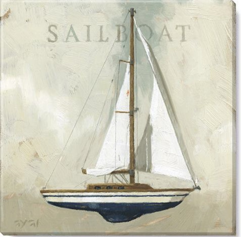 Sailboat Giclee Canvas Wall Art- 5”x5”