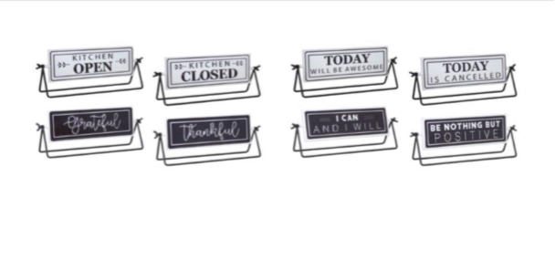 Reversible Iron Sign with Stand (4 Styles)