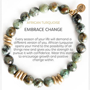 African Turquoise Gemstone Bracelet, 8mm