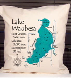 Lake Waubesa Decorative Pillow