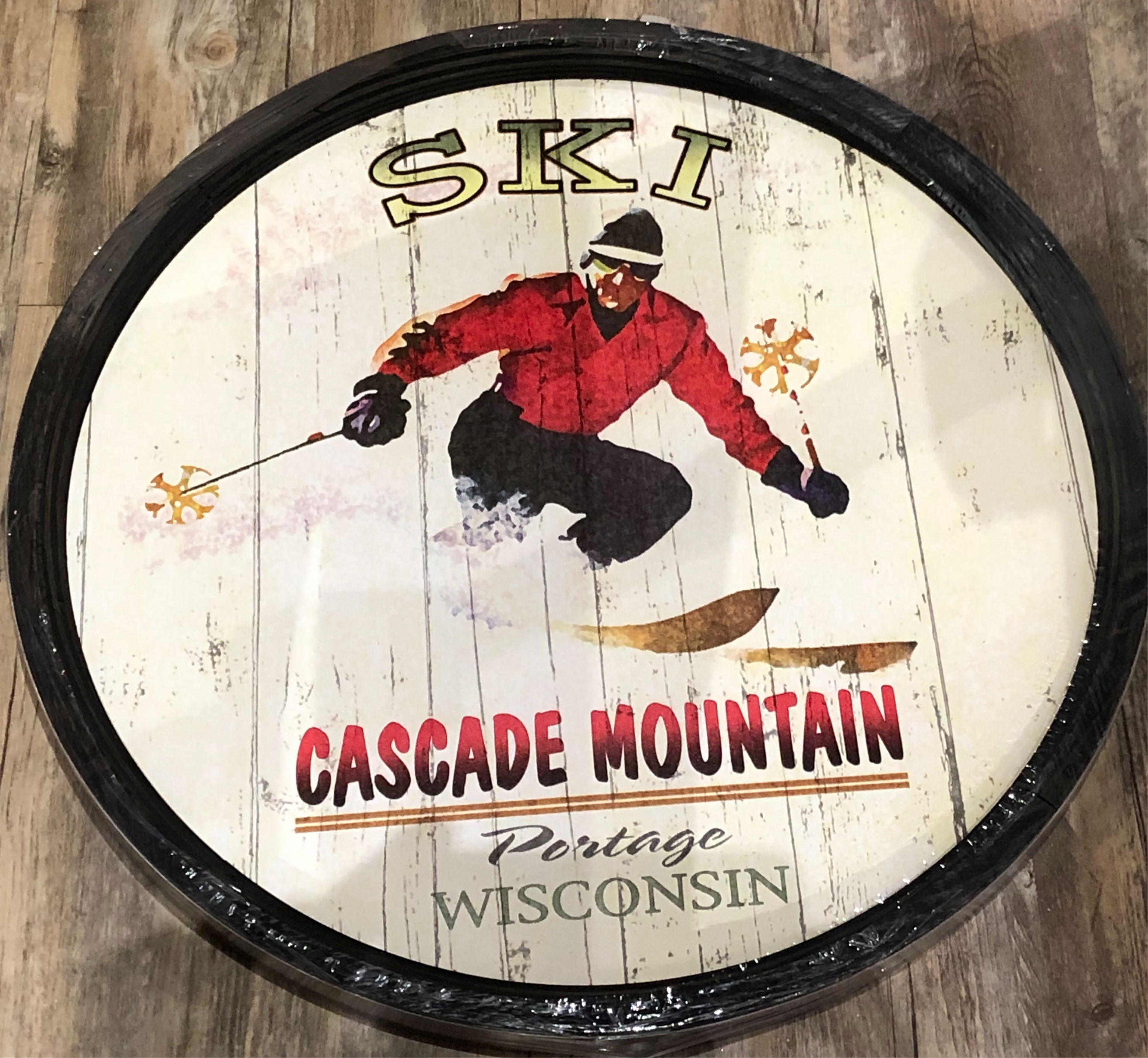 Cascade Mountain-  Barrel End Style Art - 23" Round
