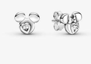 Disney Mickey Mouse and Minnie Mouse Silhouette-Earrings-Pandora