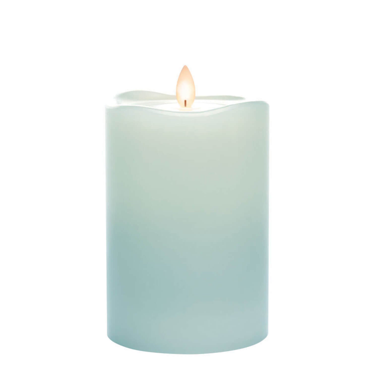 WAVE TOP 6" CANDLE SMOOTH PILLAR - Turquoise