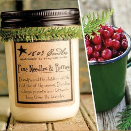 1803 Candles- 14oz Jar - Pine Needles and Berries